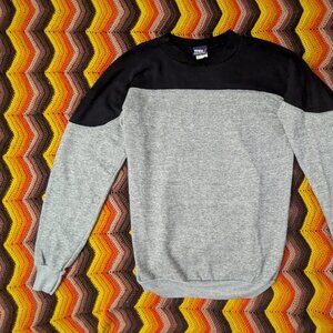 sz M Vintage Trax Sweatshirt USA Made 80s 90s Colorblock Crewneck tri blend h132